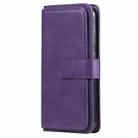 For Xiaomi Redmi Note 8 Multifunctional Magnetic Copper Buckle Horizontal Flip Solid Color Leather Case with 10 Card Slots & Wallet & Holder & Photo Frame(Purple) - 2