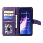 For Xiaomi Redmi Note 8 Multifunctional Magnetic Copper Buckle Horizontal Flip Solid Color Leather Case with 10 Card Slots & Wallet & Holder & Photo Frame(Purple) - 3