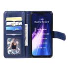 For Xiaomi Redmi Note 8 Multifunctional Magnetic Copper Buckle Horizontal Flip Solid Color Leather Case with 10 Card Slots & Wallet & Holder & Photo Frame(Dark Blue) - 3