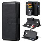 For Xiaomi Redmi Note 9S Multifunctional Magnetic Copper Buckle Horizontal Flip Solid Color Leather Case with 10 Card Slots & Wallet & Holder & Photo Frame(Black) - 1