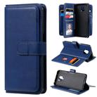 For Xiaomi Redmi Note 9S Multifunctional Magnetic Copper Buckle Horizontal Flip Solid Color Leather Case with 10 Card Slots & Wallet & Holder & Photo Frame(Dark Blue) - 1