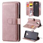 For Xiaomi Redmi Note 9S Multifunctional Magnetic Copper Buckle Horizontal Flip Solid Color Leather Case with 10 Card Slots & Wallet & Holder & Photo Frame(Rose Gold) - 1