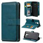 For Xiaomi Redmi Note 9 Multifunctional Magnetic Copper Buckle Horizontal Flip Solid Color Leather Case with 10 Card Slots & Wallet & Holder & Photo Frame(Dark Green) - 1