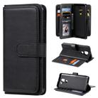 For Xiaomi Redmi Note 9 Multifunctional Magnetic Copper Buckle Horizontal Flip Solid Color Leather Case with 10 Card Slots & Wallet & Holder & Photo Frame(Black) - 1