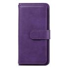 For Xiaomi Redmi Note 9 Multifunctional Magnetic Copper Buckle Horizontal Flip Solid Color Leather Case with 10 Card Slots & Wallet & Holder & Photo Frame(Purple) - 2