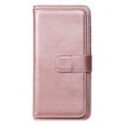 For Xiaomi Redmi Note 9 Multifunctional Magnetic Copper Buckle Horizontal Flip Solid Color Leather Case with 10 Card Slots & Wallet & Holder & Photo Frame(Rose Gold) - 2