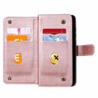 For Xiaomi Redmi Note 9 Multifunctional Magnetic Copper Buckle Horizontal Flip Solid Color Leather Case with 10 Card Slots & Wallet & Holder & Photo Frame(Rose Gold) - 3