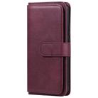 For Xiaomi Redmi 9 Multifunctional Magnetic Copper Buckle Horizontal Flip Solid Color Leather Case with 10 Card Slots & Wallet & Holder & Photo Frame(Wine Red) - 2