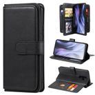 For Xiaomi Redmi 9 Multifunctional Magnetic Copper Buckle Horizontal Flip Solid Color Leather Case with 10 Card Slots & Wallet & Holder & Photo Frame(Black) - 1