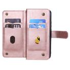For Xiaomi Redmi 9 Multifunctional Magnetic Copper Buckle Horizontal Flip Solid Color Leather Case with 10 Card Slots & Wallet & Holder & Photo Frame(Rose Gold) - 3