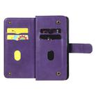 For Xiaomi Redmi Note 8 Pro Multifunctional Magnetic Copper Buckle Horizontal Flip Solid Color Leather Case with 10 Card Slots & Wallet & Holder & Photo Frame(Purple) - 3