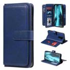 For Xiaomi Redmi Note 8 Pro Multifunctional Magnetic Copper Buckle Horizontal Flip Solid Color Leather Case with 10 Card Slots & Wallet & Holder & Photo Frame(Dark Blue) - 1