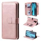 For Xiaomi Redmi Note 8 Pro Multifunctional Magnetic Copper Buckle Horizontal Flip Solid Color Leather Case with 10 Card Slots & Wallet & Holder & Photo Frame(Rose Gold) - 1