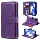 For Xiaomi Mi 10 Lite Multifunctional Magnetic Copper Buckle Horizontal Flip Solid Color Leather Case with 10 Card Slots & Wallet & Holder & Photo Frame(Purple) - 1
