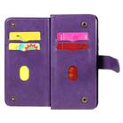 For Xiaomi Mi 10 Lite Multifunctional Magnetic Copper Buckle Horizontal Flip Solid Color Leather Case with 10 Card Slots & Wallet & Holder & Photo Frame(Purple) - 3