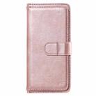 For Xiaomi Mi 10 Lite Multifunctional Magnetic Copper Buckle Horizontal Flip Solid Color Leather Case with 10 Card Slots & Wallet & Holder & Photo Frame(Rose Gold) - 2