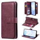 For Xiaomi Mi 10 / 10 Pro Multifunctional Magnetic Copper Buckle Horizontal Flip Solid Color Leather Case with 10 Card Slots & Wallet & Holder & Photo Frame(Wine Red) - 1