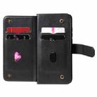 For Xiaomi Mi 10 / 10 Pro Multifunctional Magnetic Copper Buckle Horizontal Flip Solid Color Leather Case with 10 Card Slots & Wallet & Holder & Photo Frame(Black) - 3