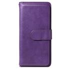 For Xiaomi Mi 10 / 10 Pro Multifunctional Magnetic Copper Buckle Horizontal Flip Solid Color Leather Case with 10 Card Slots & Wallet & Holder & Photo Frame(Purple) - 2