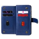 For Xiaomi Mi 10 / 10 Pro Multifunctional Magnetic Copper Buckle Horizontal Flip Solid Color Leather Case with 10 Card Slots & Wallet & Holder & Photo Frame(Dark Blue) - 3