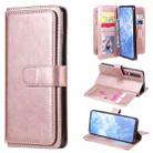 For Xiaomi Mi 10 / 10 Pro Multifunctional Magnetic Copper Buckle Horizontal Flip Solid Color Leather Case with 10 Card Slots & Wallet & Holder & Photo Frame(Rose Gold) - 1