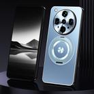 For OPPO Find X8 Ultra Rotating Holder Frosted Metal Phone Case(Blue) - 1