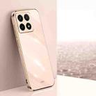 For Xiaomi 14T Pro 5G Global XINLI Straight 6D Plating Gold Edge TPU Phone Case(Pink) - 1