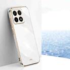 For Xiaomi 14T Pro 5G Global XINLI Straight 6D Plating Gold Edge TPU Phone Case(White) - 1