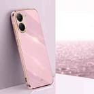 For Xiaomi Poco X7 Pro 5G XINLI Straight Edge 6D Electroplate TPU Phone Case(Cherry Purple) - 1