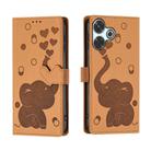 For Redmi 13 4G / 5G Cartoon Elephant Embossed Leather Phone Case(Yellow) - 1