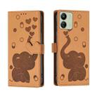 For Redmi 13C 4G Cartoon Elephant Embossed Leather Phone Case(Yellow) - 1