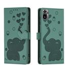 For Redmi Note 10 / Note 10S Cartoon Elephant Embossed Leather Phone Case(Green) - 1