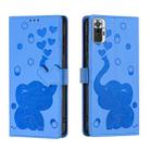 For Redmi Note 10 Pro Cartoon Elephant Embossed Leather Phone Case(Blue) - 1