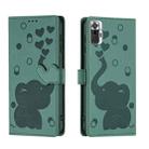 For Redmi Note 10 Pro Cartoon Elephant Embossed Leather Phone Case(Green) - 1