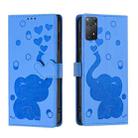 For Redmi Note 11 Pro 4G / 5G Cartoon Elephant Embossed Leather Phone Case(Blue) - 1