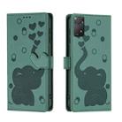For Redmi Note 11 Pro 4G / 5G Cartoon Elephant Embossed Leather Phone Case(Green) - 1