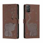 For Redmi Note 11 Pro 4G / 5G Cartoon Elephant Embossed Leather Phone Case(Brown) - 1