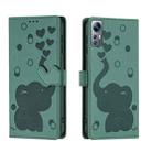 For Redmi Note 12S 4G Cartoon Elephant Embossed Leather Phone Case(Green) - 1