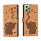 For Redmi Note 12 5G Cartoon Elephant Embossed Leather Phone Case(Yellow) - 1