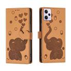 For Redmi Note 12 Pro 5G Cartoon Elephant Embossed Leather Phone Case(Yellow) - 1