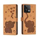 For Redmi Note 13 5G Cartoon Elephant Embossed Leather Phone Case(Yellow) - 1