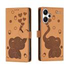 For Redmi Note 13 Pro+ Cartoon Elephant Embossed Leather Phone Case(Yellow) - 1