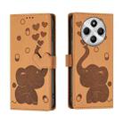 For Redmi 14C 4G Cartoon Elephant Embossed Leather Phone Case(Yellow) - 1