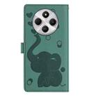 For Redmi A4 5G Cartoon Elephant Embossed Leather Phone Case(Green) - 3