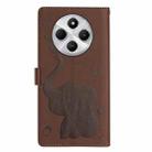 For Redmi A4 5G Cartoon Elephant Embossed Leather Phone Case(Brown) - 3