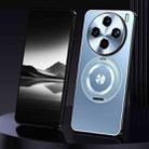For vivo X100 Pro Rotating Holder Frosted Metal Phone Case(Blue) - 1