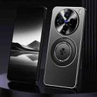For vivo X200 Rotating Holder Frosted Metal Phone Case(Black) - 1