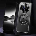 For vivo X200 Pro Rotating Holder Frosted Metal Phone Case(Black) - 1