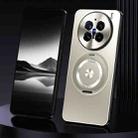 For vivo X200 Pro Rotating Holder Frosted Metal Phone Case(Titanium) - 1