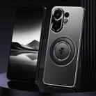 For vivo S30 Rotating Holder Frosted Metal Phone Case(Black) - 1